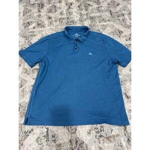 Tommy Bahama Short Sleeve Polo Shirt Sz XL Myka Blue